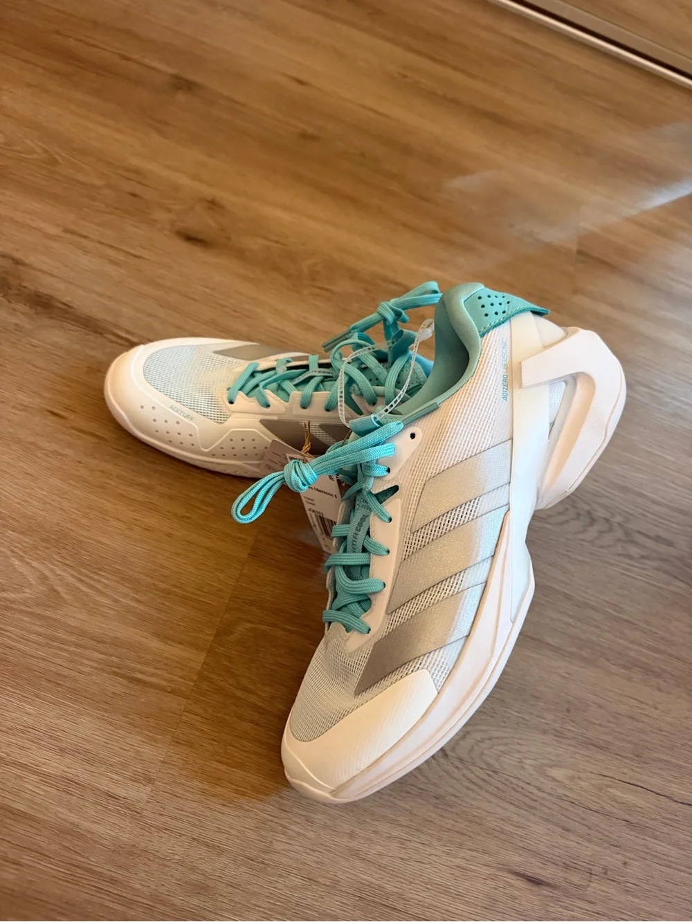 NEW ✨ Adidas Adizero Ubersonic 5 - Women's 9.5 - Aqua / White - Tennis - NEW ✨